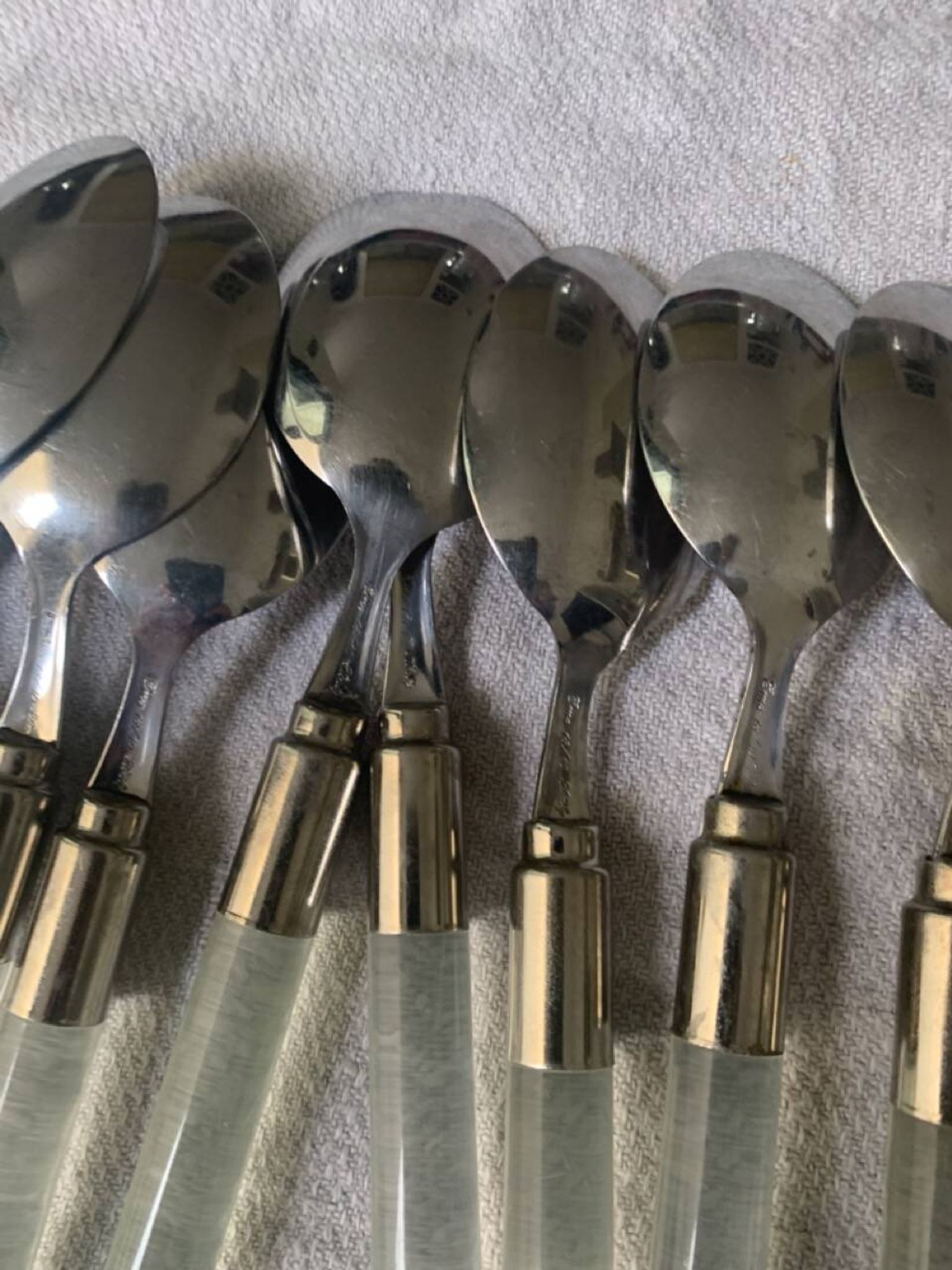 Set of plexiglass and stainless steel cutlery "Italy" from the 80s