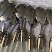 Set of plexiglass and stainless steel cutlery "Italy" from the 80s