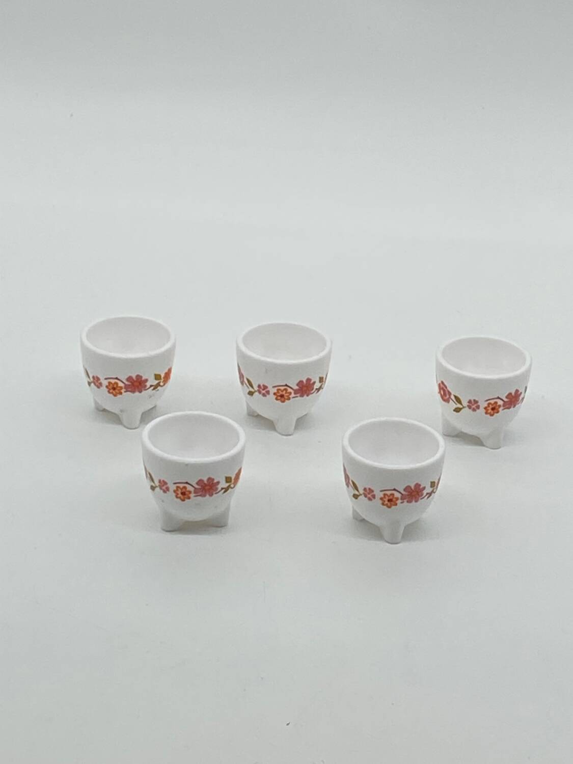 Set/lot of arcopal france egg cups, scania, vintage, flowers