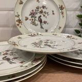 Set of 8 flat plates in Limoges porcelain
