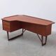 Freestanding 'Boomerang' desk in teak by Peter Løvig Nielsen, 1968