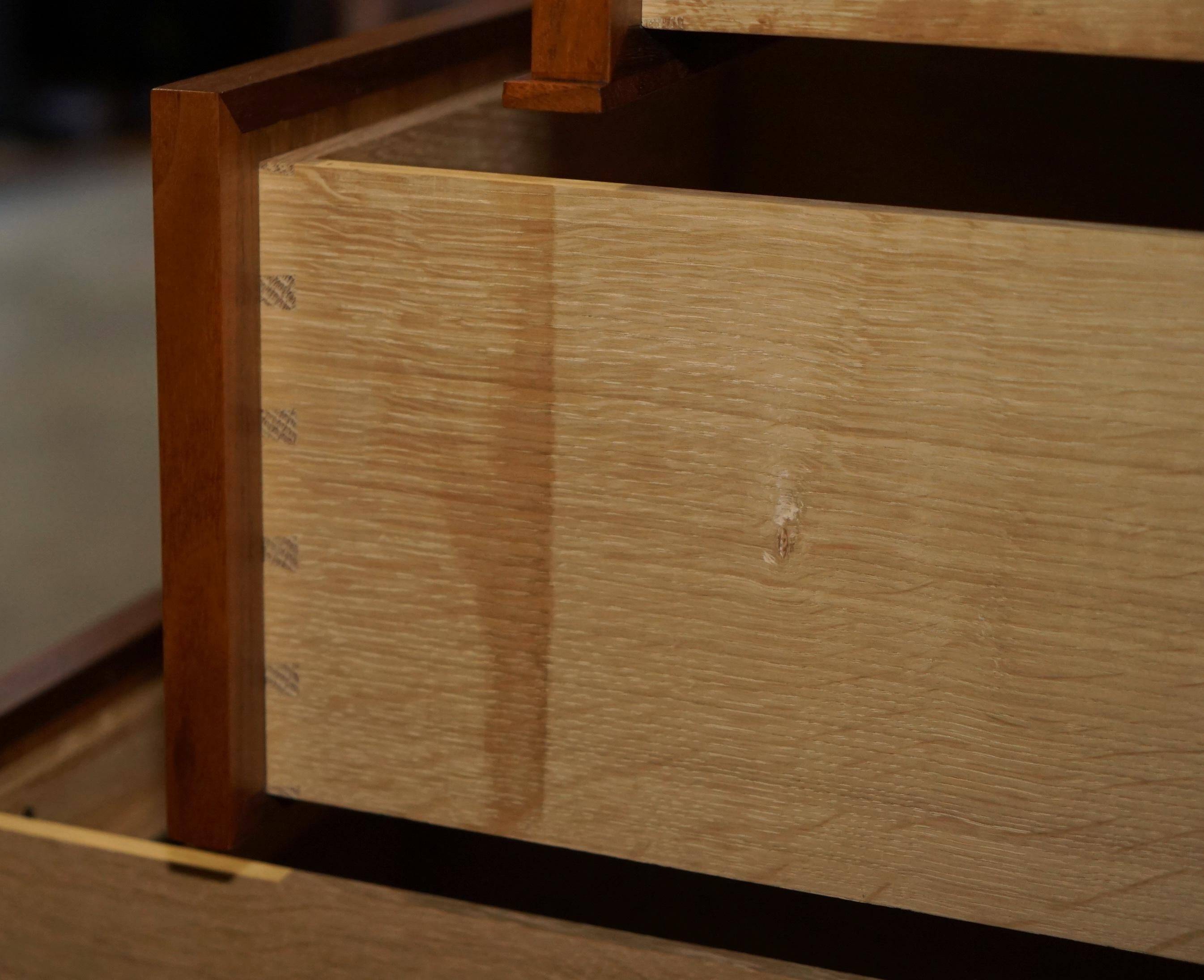 David Linley Burr walnut chest of drawers for light restoration.