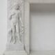 French Carrara marble fire place with Adam and Eve decoration