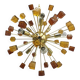 Light-amber and dark-amber cube murano glass sputnik chandelier by simoeng