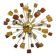Light-amber and dark-amber cube murano glass sputnik chandelier by simoeng