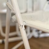 perforated metal folding chairs, vintage design from the 1970s
