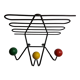 Portemanteau vintage en métal laqué noir et bois, design, 40 cm
