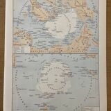 Lithograph map on the poles - 1900