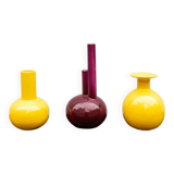 Ceramic vase from SIC and viola vase from SC3 Italia, 1960s, set of 3