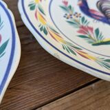 Ensemble de 2 anciennes assiettes HB Henriot Quimper motif coq