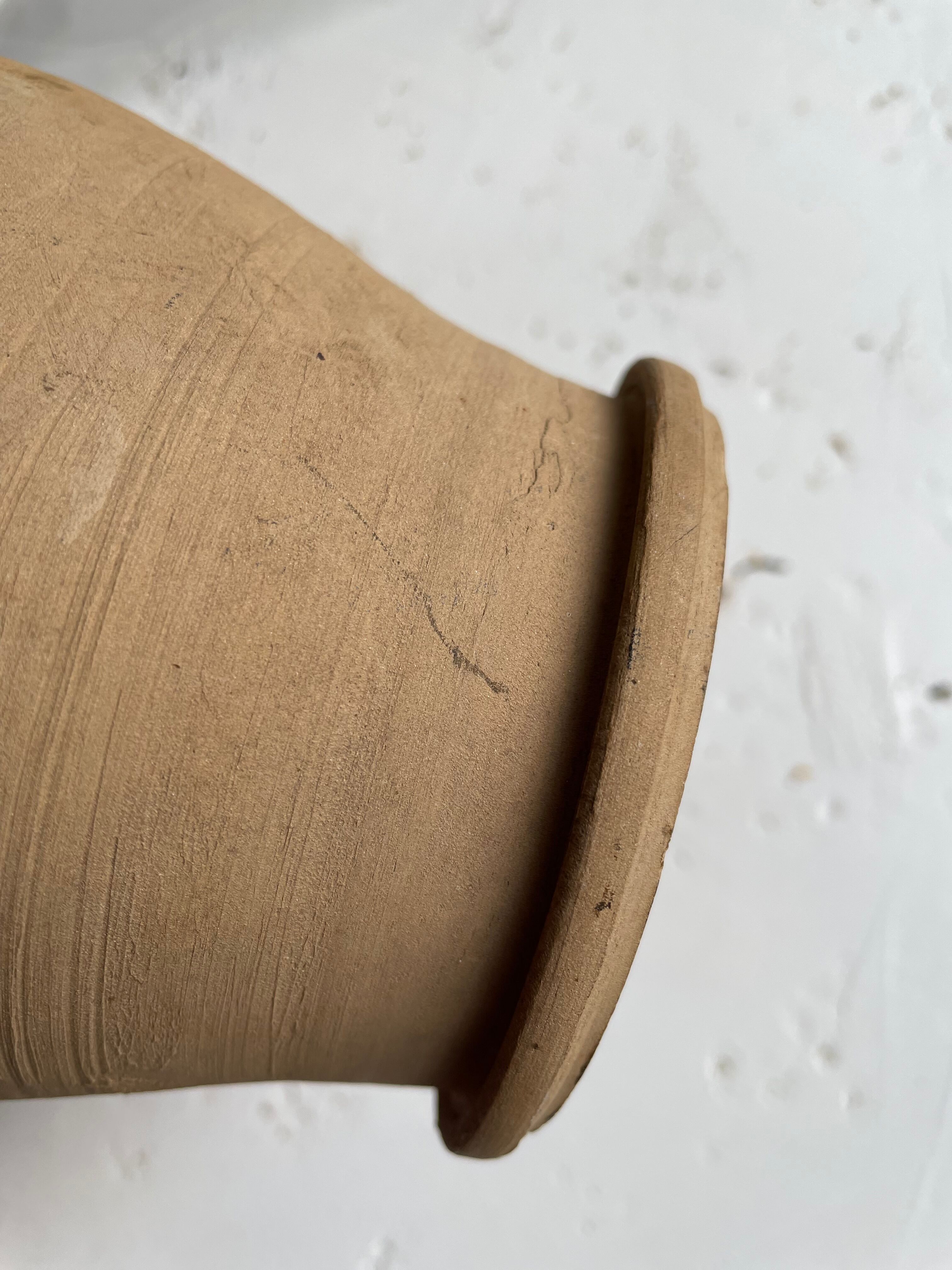 Persimmon glazed terracotta oil jar