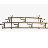 1 of 2 brass coat racks with 7 foldable hooks 1940s art-deco