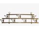 1 of 2 brass coat racks with 7 foldable hooks 1940s art-deco