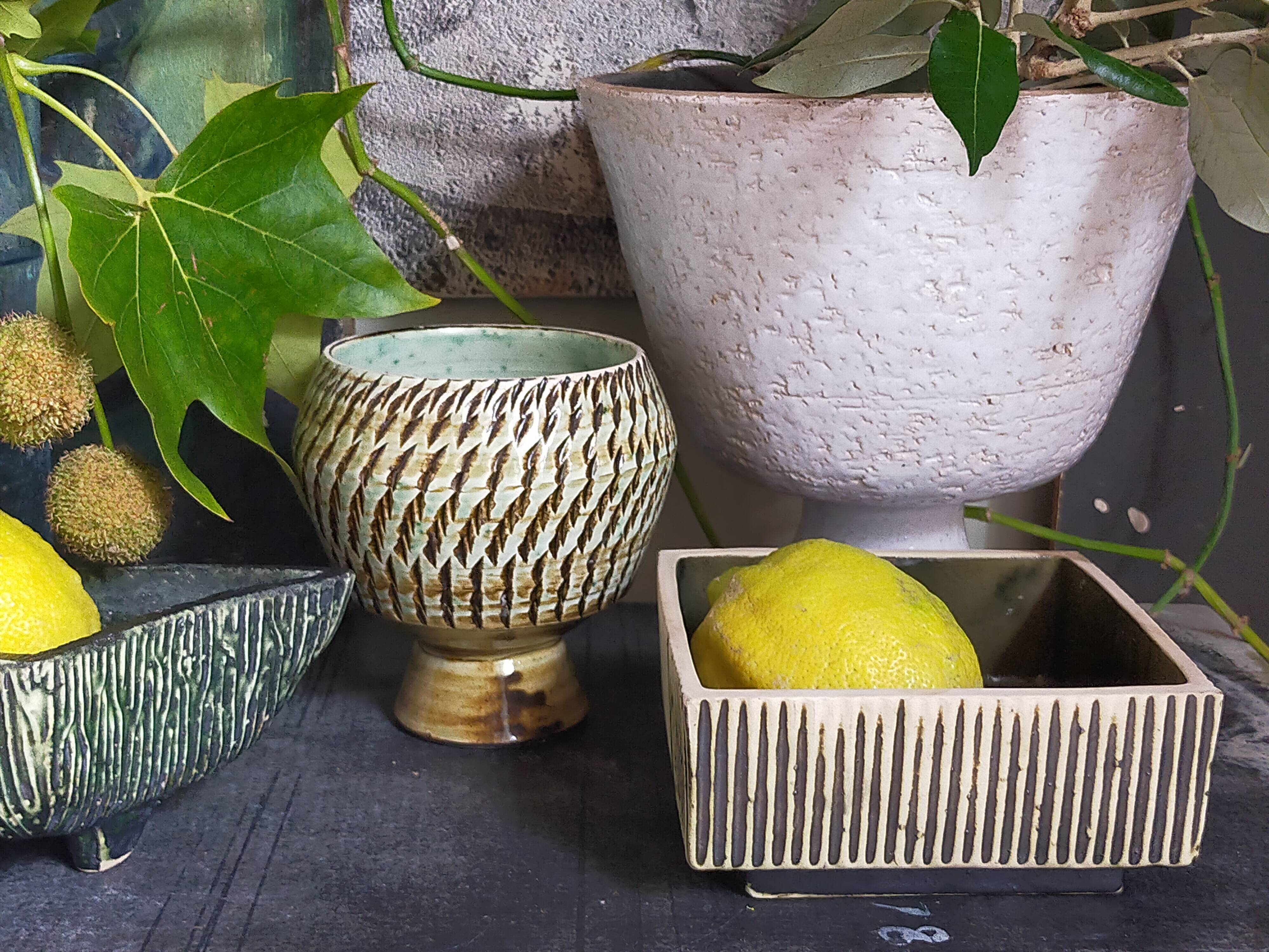 Duo of sacrificed ceramics Pottery by Pieter Groeneveldt 60s