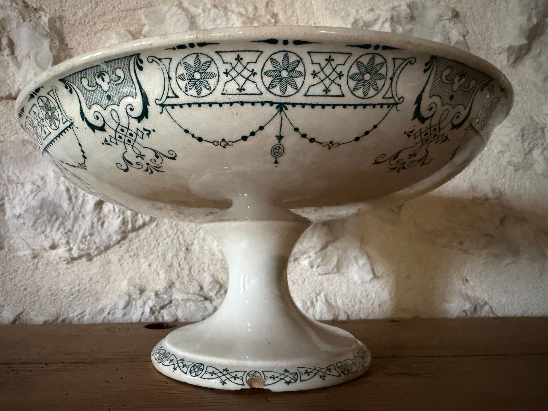 Earthenware compote dish KG Luneville