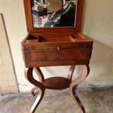 Worker's table - In mahogany and mahogany veneer - Charles X or Restoration period - circa 1830