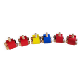 6 Little colorful wooden cars