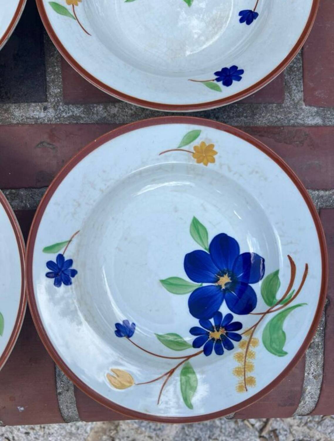 Gien - 6 Tournefeuille soup plates