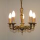 French Vintage 5 Light Quality Brass Chandelier with Scroll Acanthus Arms 5452