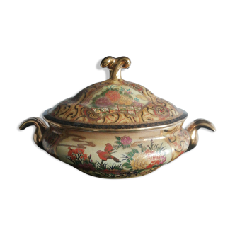 Golden floral soup bowl from China