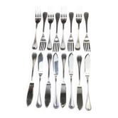 Christofle, Malmaison model, set of 8 fish cutlery.