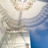 Plafonnier vintage en cristal décoré de feuilles et de grappes – Espagne année