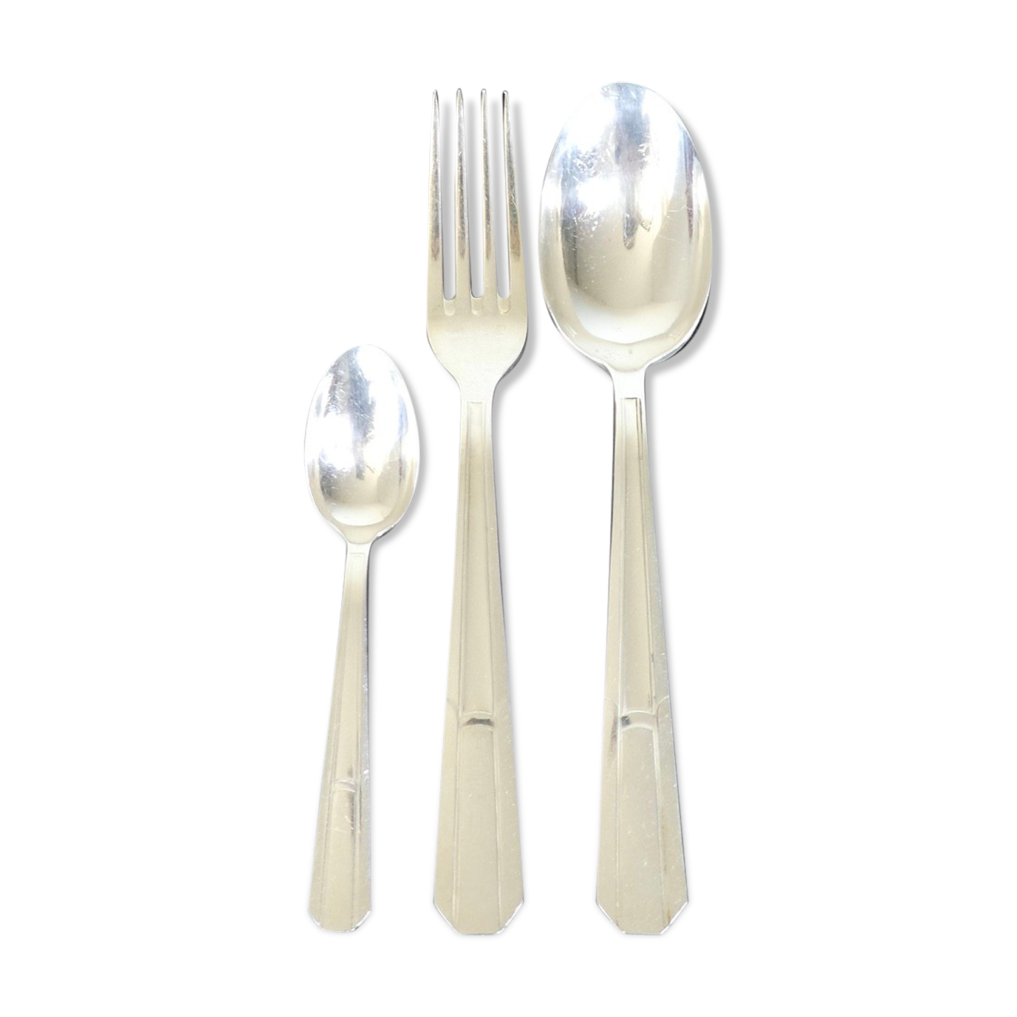 Menagere art deco silver metal Francois Frionnet