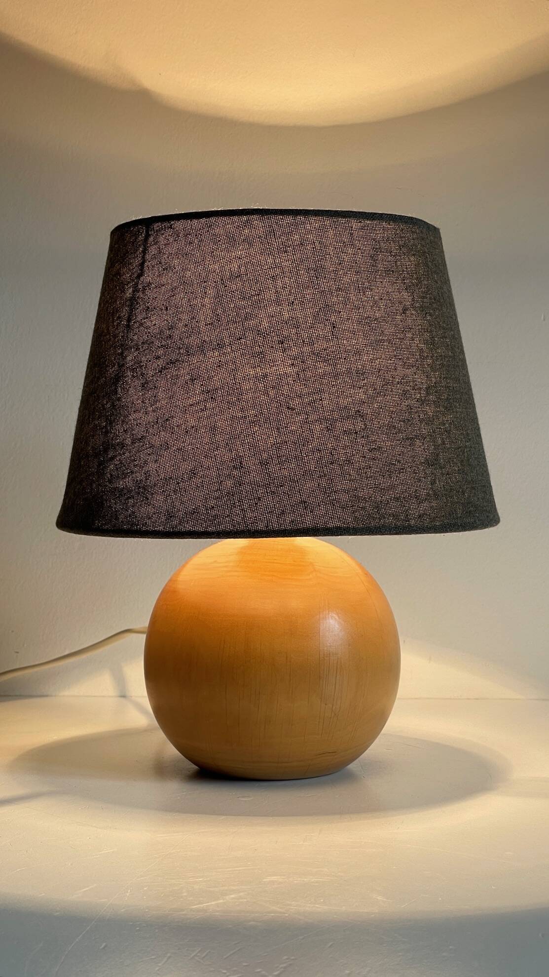 Solid wood ball lamp from the 70s