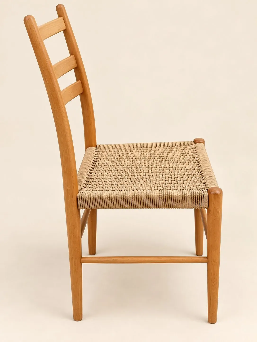Six mid-century Scandinavian chairs, wood & Danish cord, 1960s.