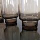 Set of 6 smoked glass water glasses - 1970s