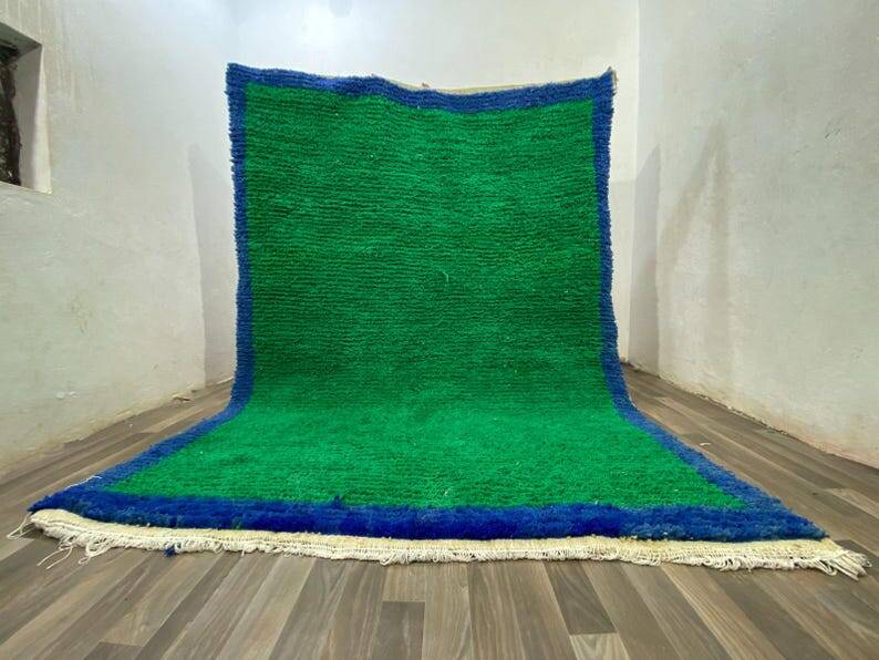 Green Berber wool rug 200cmx300cm