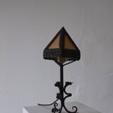 Lampe de table dragon en fer forgé, style Arts & Crafts | Italie | Années 1910