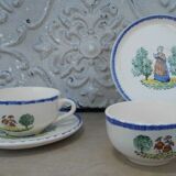 2 cups tea or chocolate St Clément decoration characters
