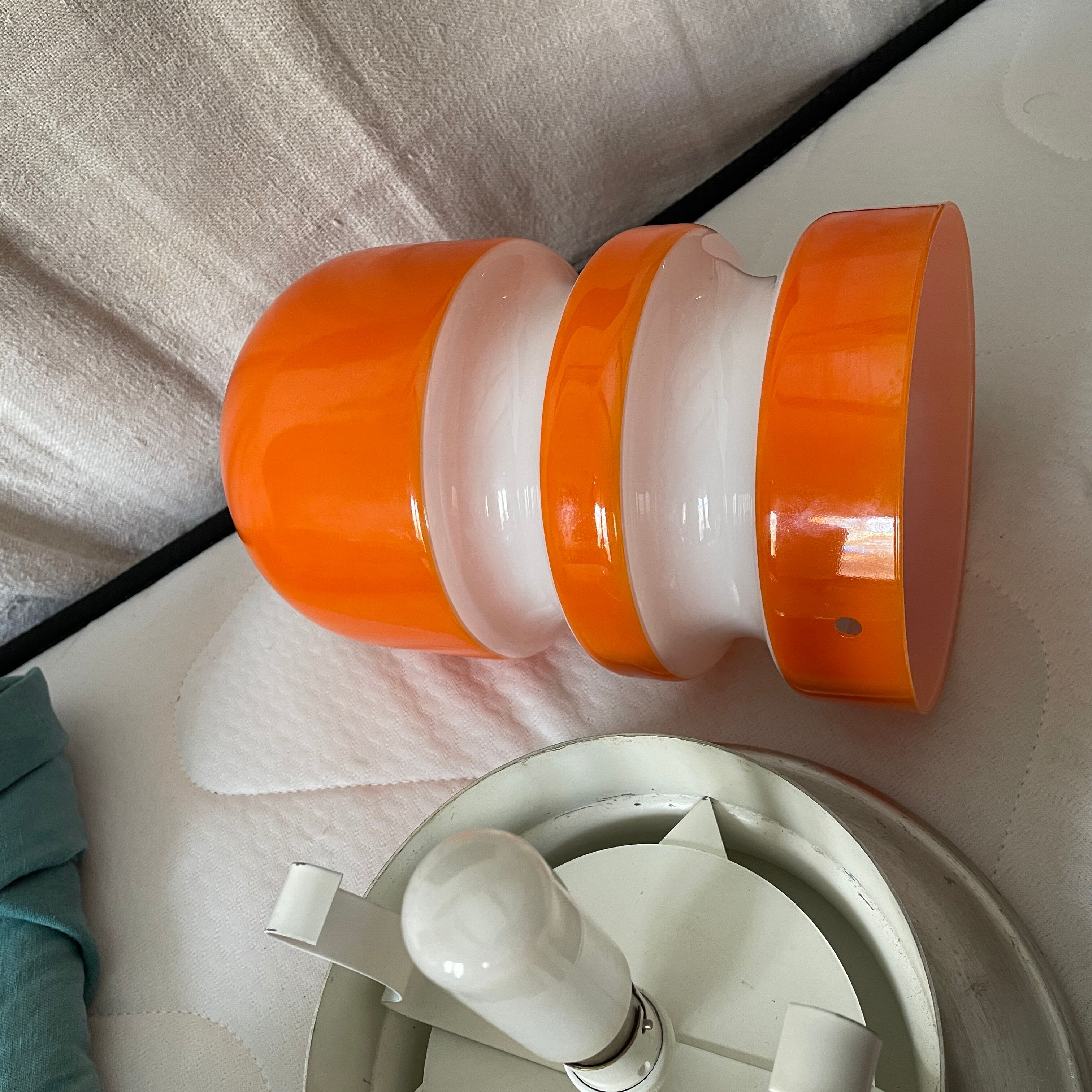 Vintage opaline design lamp 1970 70 space age