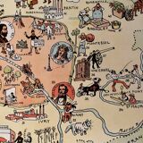 Old poster illustrated map of Paris 1939 - JP Pinchon