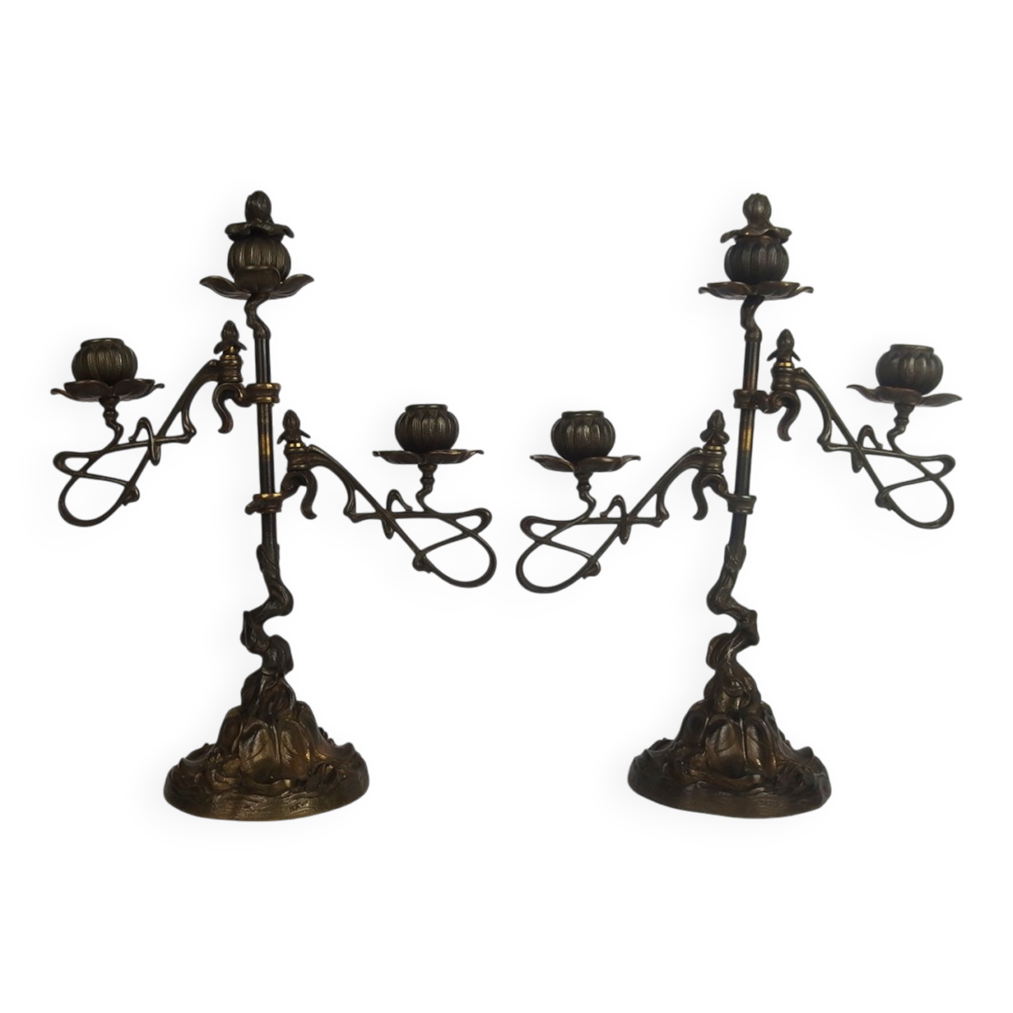 Paire de chandeliers Art Nouveau