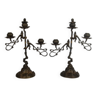 Pair of Art Nouveau candlesticks