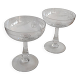 Crystal champagne coupes from Saint Louis.