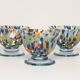 Set of three blue Murano glasses, ice cream bowls, Italy, Europe, 2000s