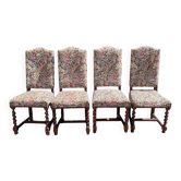 Colonial armchair in solid wood and weaving