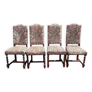 Colonial armchair in solid wood and weaving
