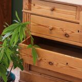 Antique chest of drawers in pitch pine, circa 1900