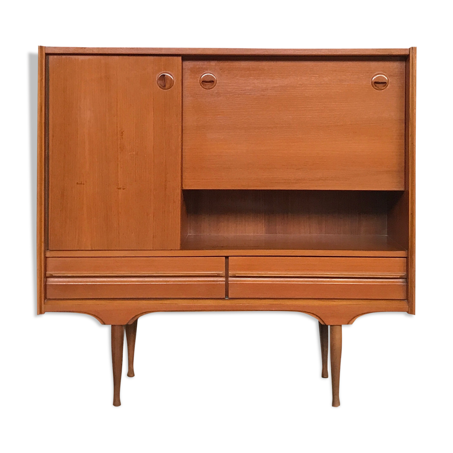 Scandinavian high sideboard in teak 1960s