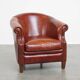 Cognac-Colored Cowhide Leather Club Chair in English Style