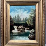 Painting "Ancient landscape". Oil on canvas.