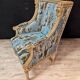 Louis XVI bergère with upholstered ears in lacquered wood