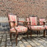 Suite Of Six Armchairs In Natural Wood From Louis XVI XVIII Eme Century