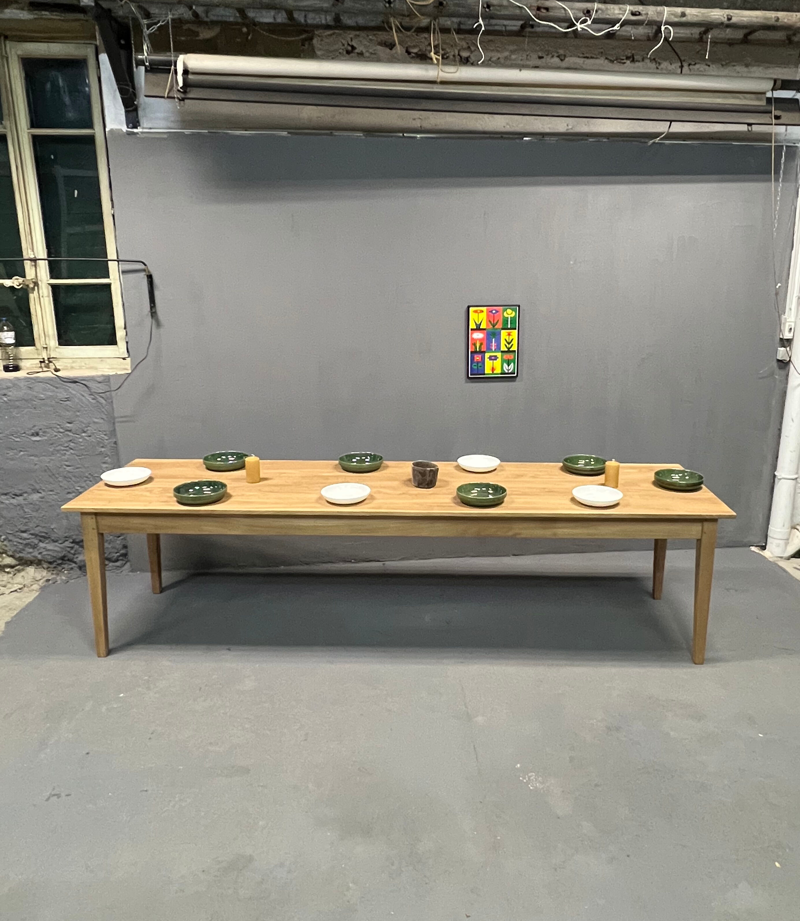 Farm table with tapered legs (300 cm x 90 cm)