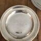 Pair of old silver metal plates