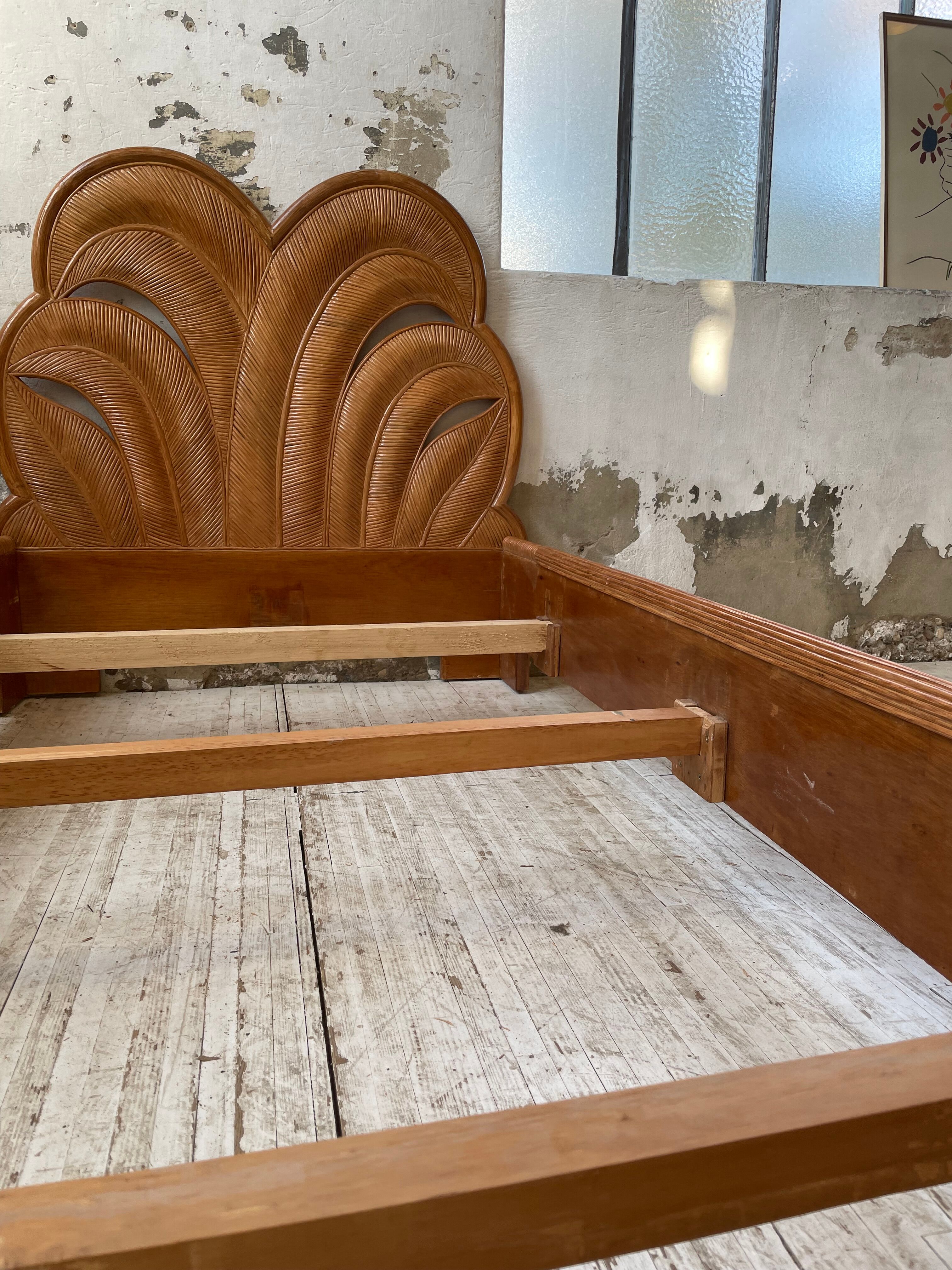 Bed 1 place "palm" wicker and rattan Vivai Del Sud